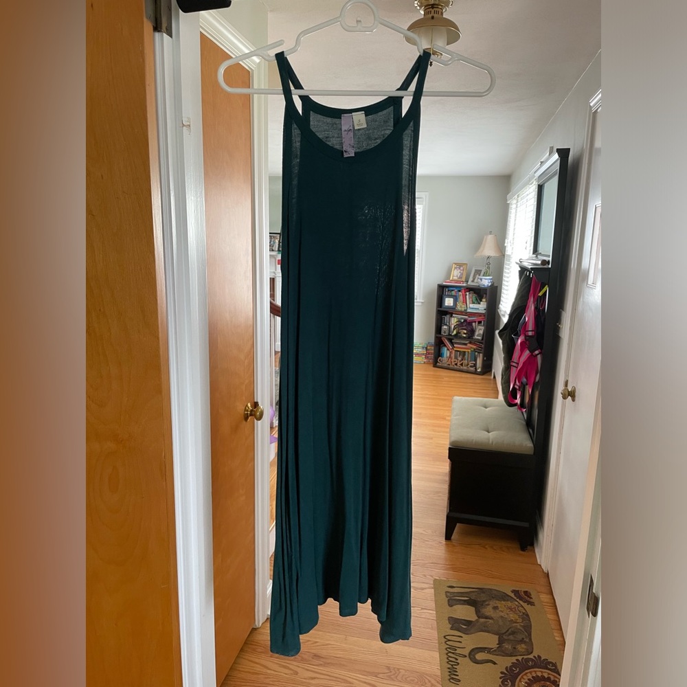Summer dress, dark teal green
